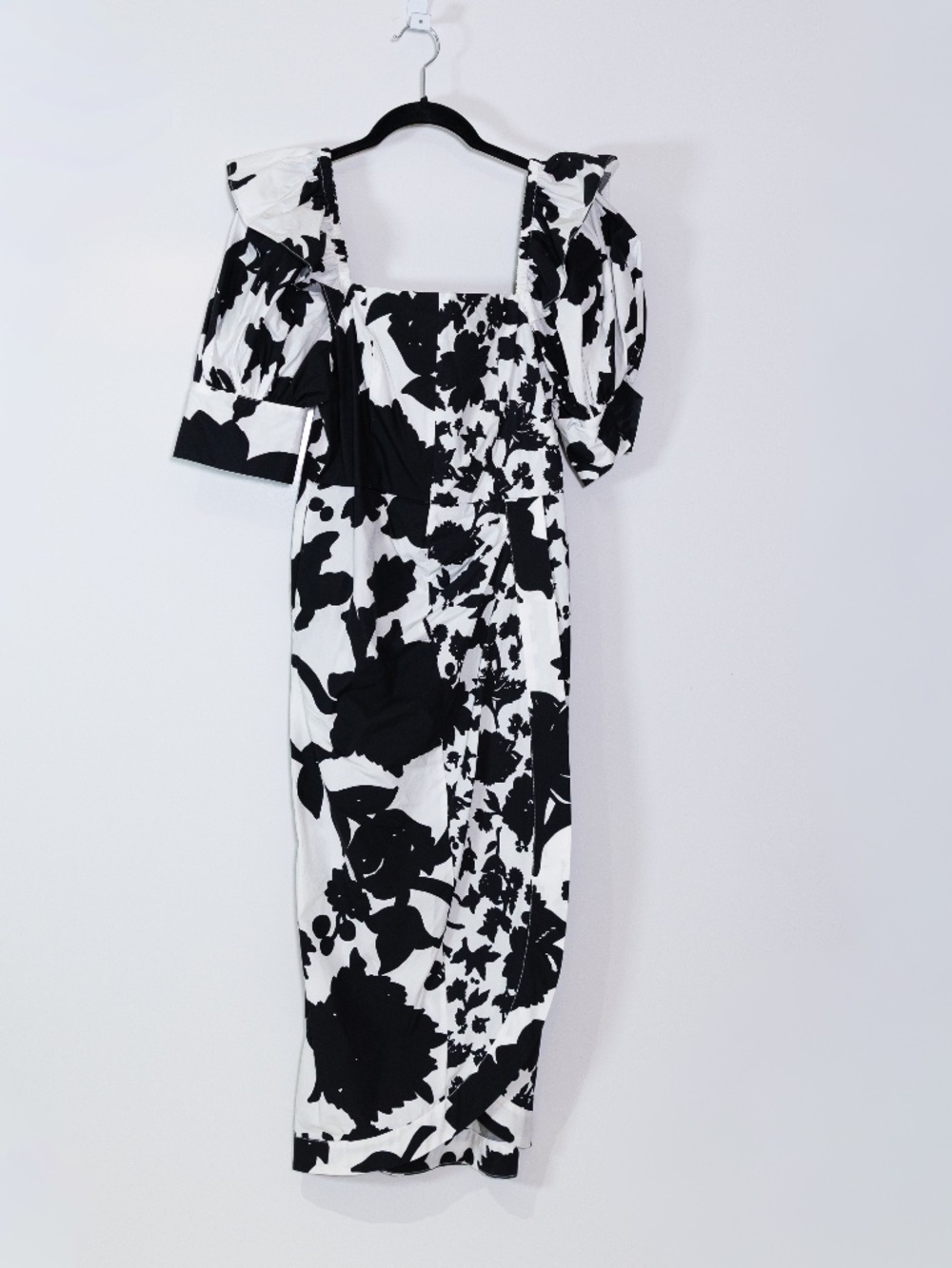 Christopher John Rogers x Target Cotton Poplin Black White Print Midi Dress 6